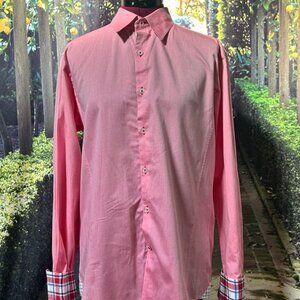 Aragaza Contrast Cuff Mens Button Up Shirt Made in Barcelona Size L